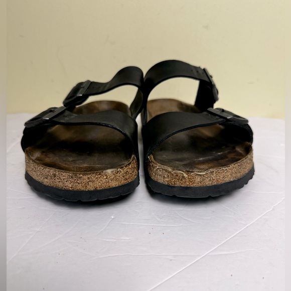 Birkenstock Arizona Birko 2 Strap Sandal Buckles Black Leather EVA Cork 12.5 US - Picture 6 of 15